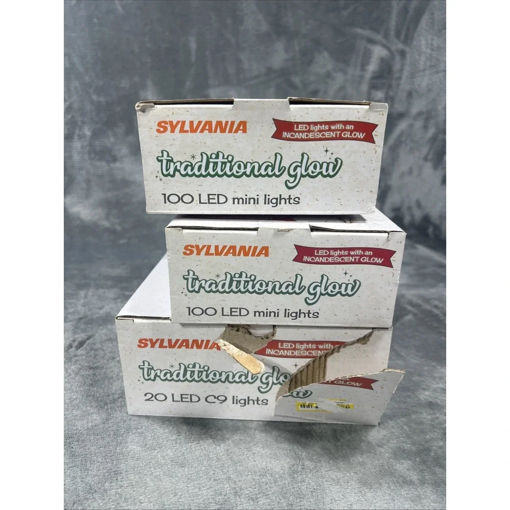 Sylvania Christmas Lights 100/20 Glow LED Mini Soft White Big Color 26ft In/Out